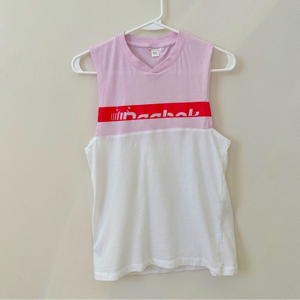 REEBOK Pink & White Tank, XS